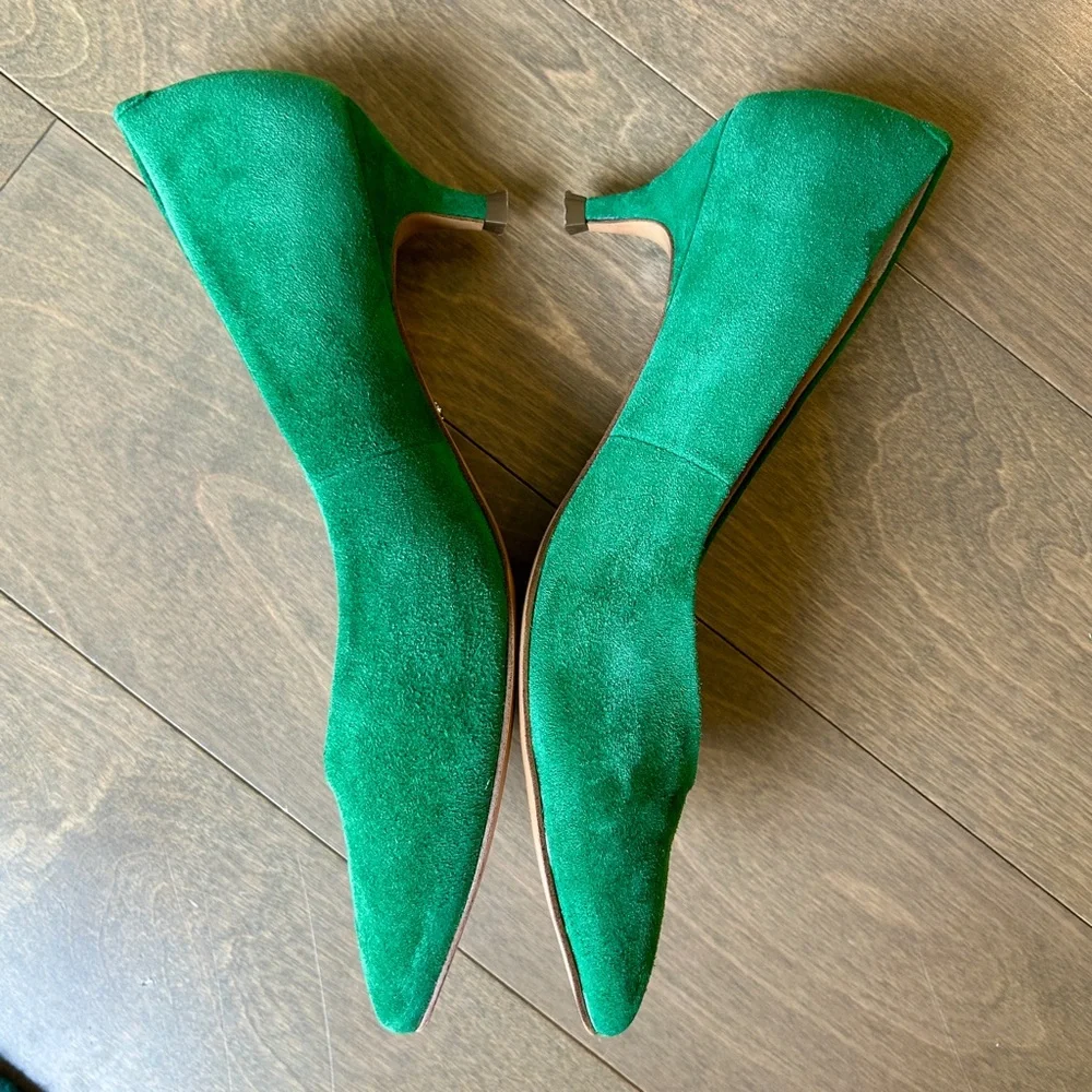 Vionic Josie Kitten Heel Emerald Suede Size 7 EUC